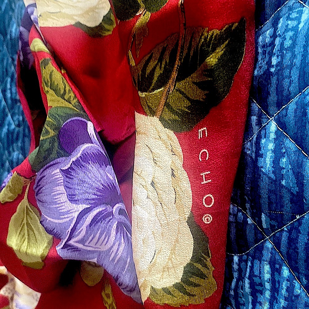 Echo Silk Scarf with Floral Design | like new